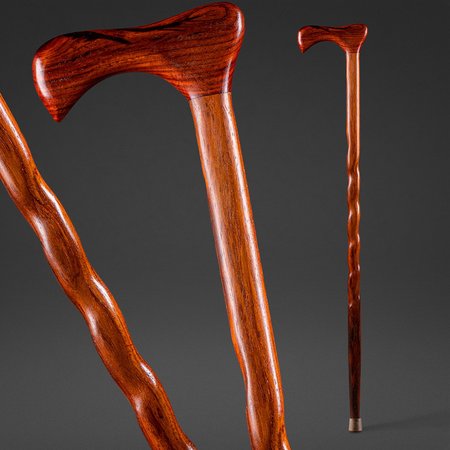 BRAZOS Walking Cane, Twisted, Cocobolo, 37" 502-3000-0194